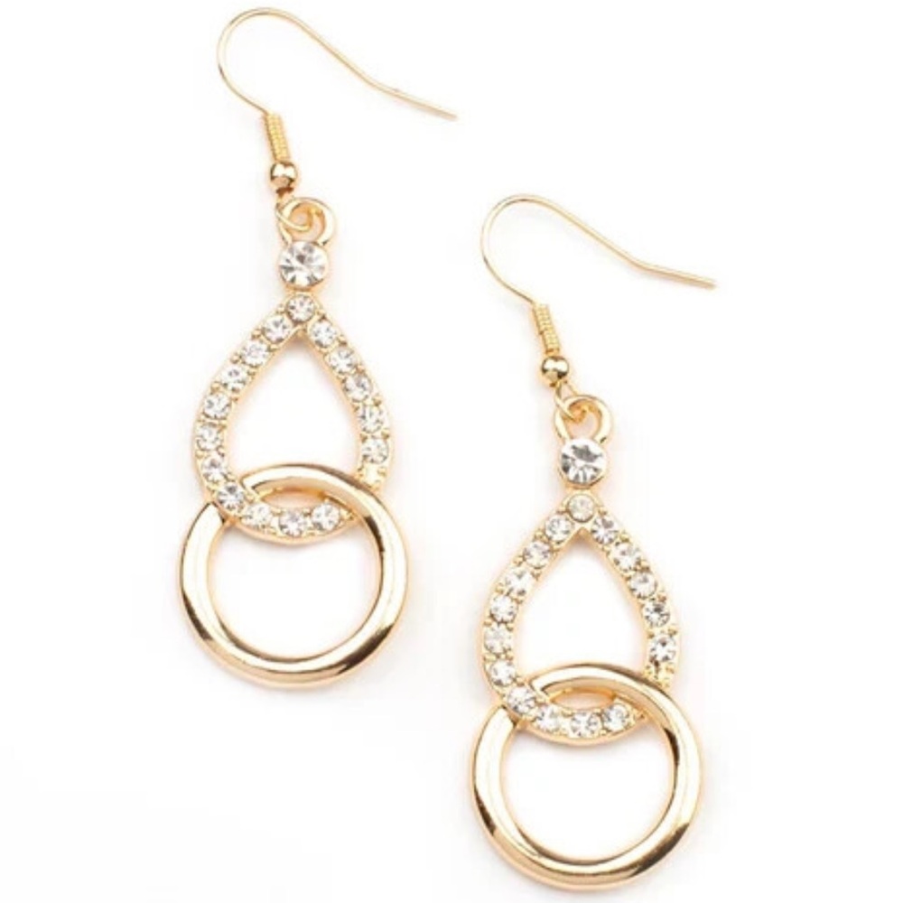 Paparazzi Jewelry Red Carpet Couture Rhinestone & Gold Rings Earrings NWT